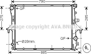 Ava Quality Cooling VN2199 - Radiator, engine cooling autospares.lv