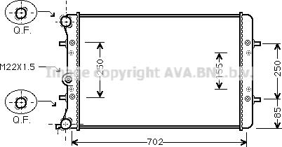 Ava Quality Cooling VN2217 - Radiator, engine cooling autospares.lv