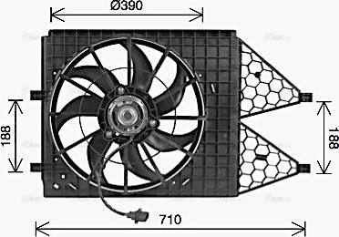 Ava Quality Cooling VN7545 - Fan, radiator autospares.lv