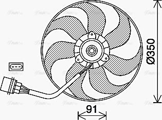 Ava Quality Cooling VN7540 - Fan, radiator autospares.lv