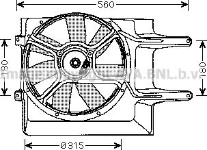 Ava Quality Cooling VN7509 - Fan, radiator autospares.lv