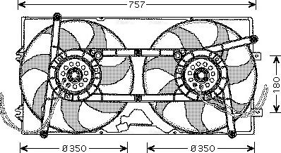 Ava Quality Cooling VN7504 - Fan, radiator autospares.lv