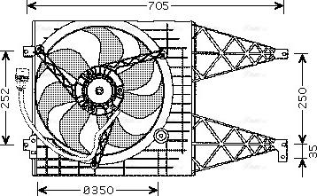 Ava Quality Cooling VN7507 - Fan, radiator autospares.lv