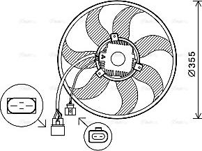 Ava Quality Cooling VN7534 - Fan, radiator autospares.lv