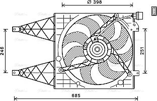 Ava Quality Cooling VN7532 - Fan, radiator autospares.lv