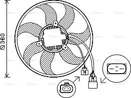 Ava Quality Cooling VN7537 - Fan, radiator autospares.lv