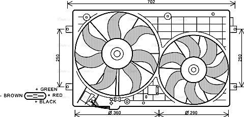 Ava Quality Cooling VN7528 - Fan, radiator autospares.lv