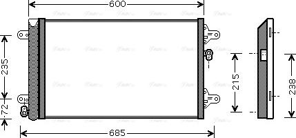 Ava Quality Cooling VNA5183D - Condenser, air conditioning autospares.lv