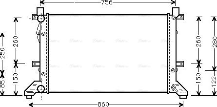 Ava Quality Cooling VNA2155 - Radiator, engine cooling autospares.lv