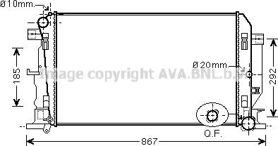 Ava Quality Cooling VNA2282 - Radiator, engine cooling autospares.lv