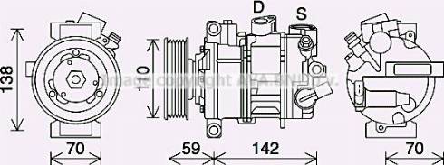 Ava Quality Cooling VWK401 - Compressor, air conditioning autospares.lv