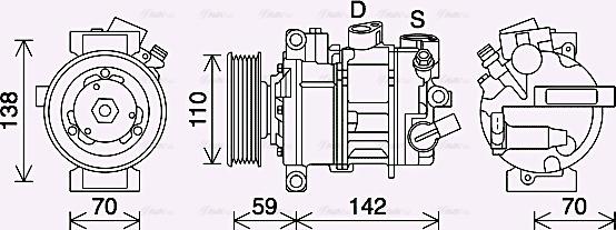 Ava Quality Cooling VNAK401 - Compressor, air conditioning autospares.lv