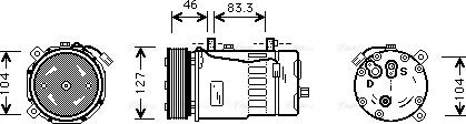 Ava Quality Cooling VNAK050 - Compressor, air conditioning autospares.lv