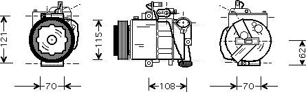 Ava Quality Cooling VNAK064 - Compressor, air conditioning autospares.lv