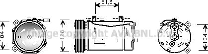 Ava Quality Cooling VNK164 - Compressor, air conditioning autospares.lv