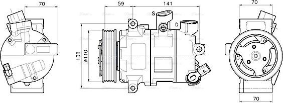 Ava Quality Cooling VNAK341 - Compressor, air conditioning autospares.lv