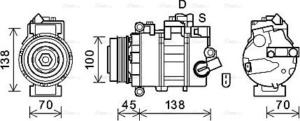 Ava Quality Cooling VNAK384 - Compressor, air conditioning autospares.lv