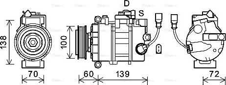 Ava Quality Cooling VNAK382 - Compressor, air conditioning autospares.lv