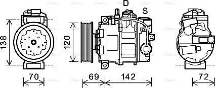 Ava Quality Cooling VNAK321 - Compressor, air conditioning autospares.lv