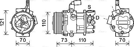 Ava Quality Cooling VNAK375 - Compressor, air conditioning autospares.lv