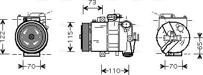 Ava Quality Cooling VNAK240 - Compressor, air conditioning autospares.lv