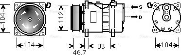 Ava Quality Cooling VNAK288 - Compressor, air conditioning autospares.lv