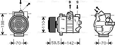 Ava Quality Cooling VNAK220 - Compressor, air conditioning autospares.lv