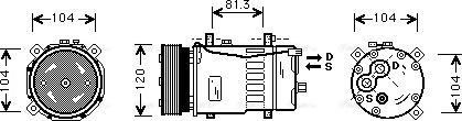 Ava Quality Cooling VNK049 - Compressor, air conditioning autospares.lv