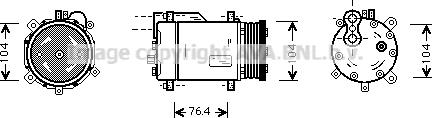 Ava Quality Cooling VNK170 - Compressor, air conditioning autospares.lv