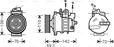 Ava Quality Cooling VNK318 - Compressor, air conditioning autospares.lv