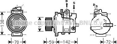 Ava Quality Cooling VNK380 - Compressor, air conditioning autospares.lv