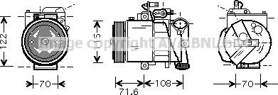 Ava Quality Cooling VNK257 - Compressor, air conditioning autospares.lv