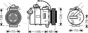 Ava Quality Cooling VNK261 - Compressor, air conditioning autospares.lv