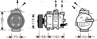 Ava Quality Cooling VNK284 - Compressor, air conditioning autospares.lv