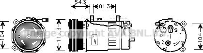 Ava Quality Cooling VNK280 - Compressor, air conditioning autospares.lv