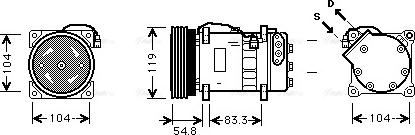 Ava Quality Cooling VNK281 - Compressor, air conditioning autospares.lv