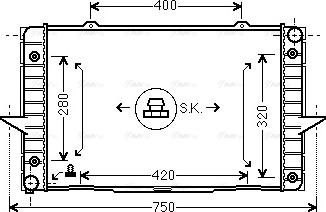 Ava Quality Cooling VO 2093 - Radiator, engine cooling autospares.lv