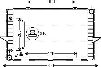 Ava Quality Cooling VO2064 - Radiator, engine cooling autospares.lv