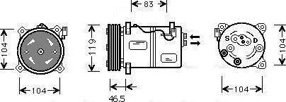 Ava Quality Cooling VOAK095 - Compressor, air conditioning autospares.lv