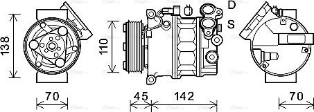 Ava Quality Cooling VOK192 - Compressor, air conditioning autospares.lv