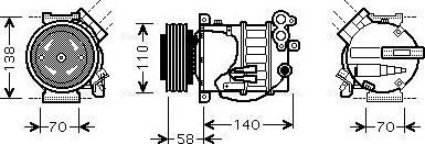 Ava Quality Cooling VOAK144 - Compressor, air conditioning autospares.lv