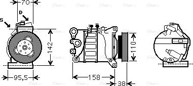 Ava Quality Cooling VOAK143 - Compressor, air conditioning autospares.lv