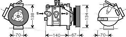 Ava Quality Cooling VOAK142 - Compressor, air conditioning autospares.lv