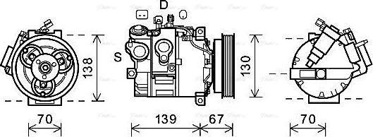 Ava Quality Cooling VOAK167 - Compressor, air conditioning autospares.lv