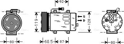 Ava Quality Cooling VO K101 - Compressor, air conditioning autospares.lv