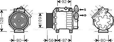 Ava Quality Cooling VOAK188 - Compressor, air conditioning autospares.lv