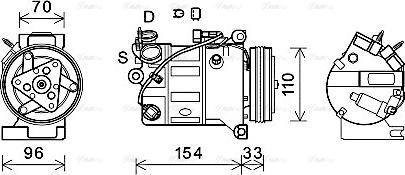 Ava Quality Cooling VOAK183 - Compressor, air conditioning autospares.lv