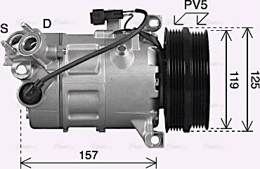 Ava Quality Cooling VOAK303 - Compressor, air conditioning autospares.lv