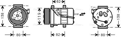 Ava Quality Cooling VO K054 - Compressor, air conditioning autospares.lv