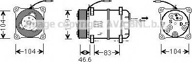 Ava Quality Cooling VO K057 - Compressor, air conditioning autospares.lv